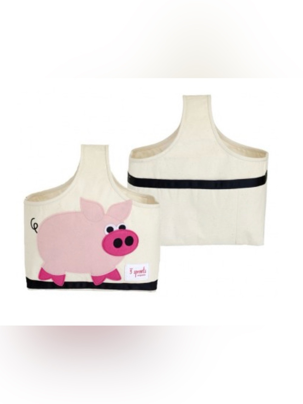 3 Sprouts Pink Pig Canvas Storage Bin - Small Canvas Diaper/Nursery /Caddy
Bag